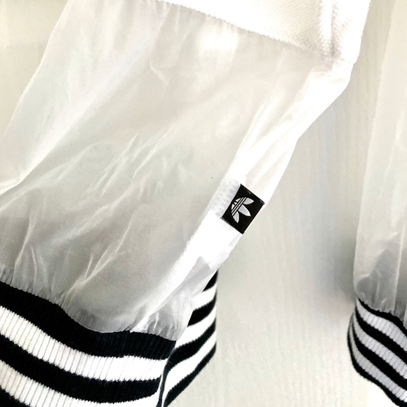 Adidas Translucent Street-style Sweatshirt Long Sleeve 3 stripe three white - Picture 6 of 6